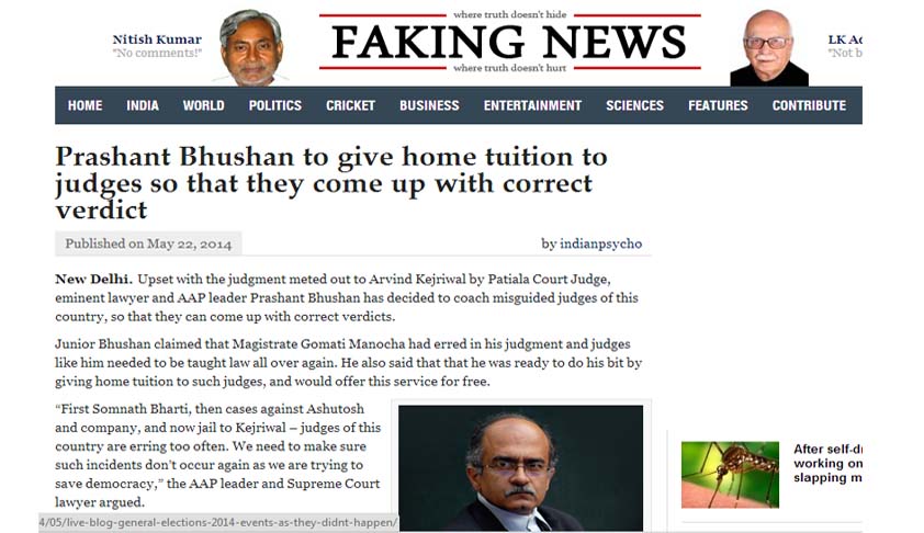 Faking News made the Gadkari Lawyer Confused