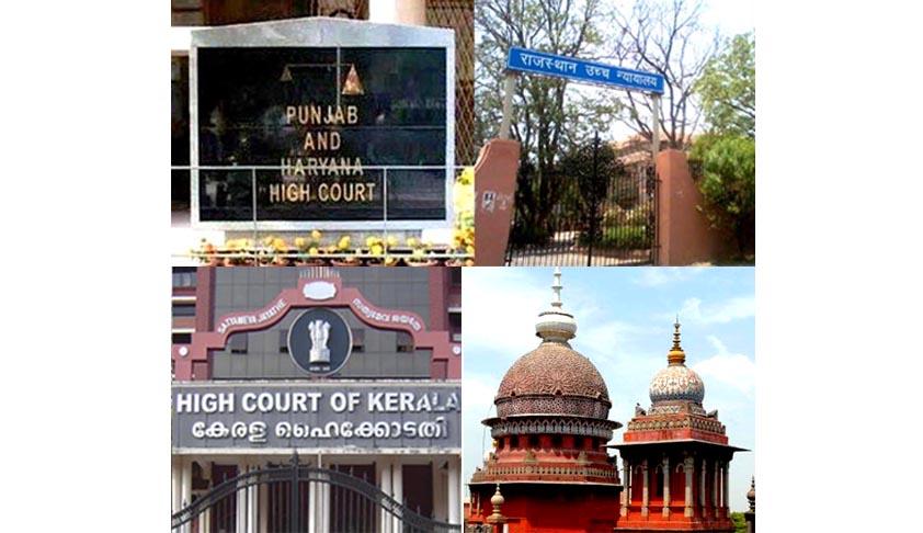 New CJs for Punjab & Haryana, Madras, Kerala, and Rajastan High Courts