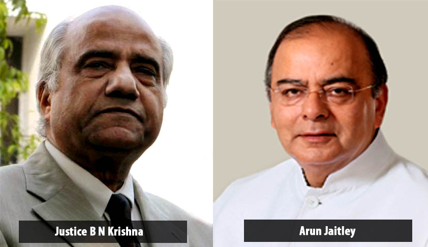 Justice B.N. Srikrishna and Finance Minister Arun Jaitley to work jointly on financial reforms Justice B.N. Srikrishna and Finance Minister Arun Jaitley to work jointly on financial reforms