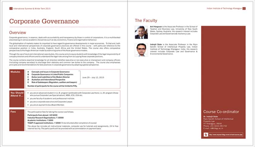 Short term course on Corporate Governance at IIT Kharagpur Short term course on Corporate Governance at IIT Kharagpur
