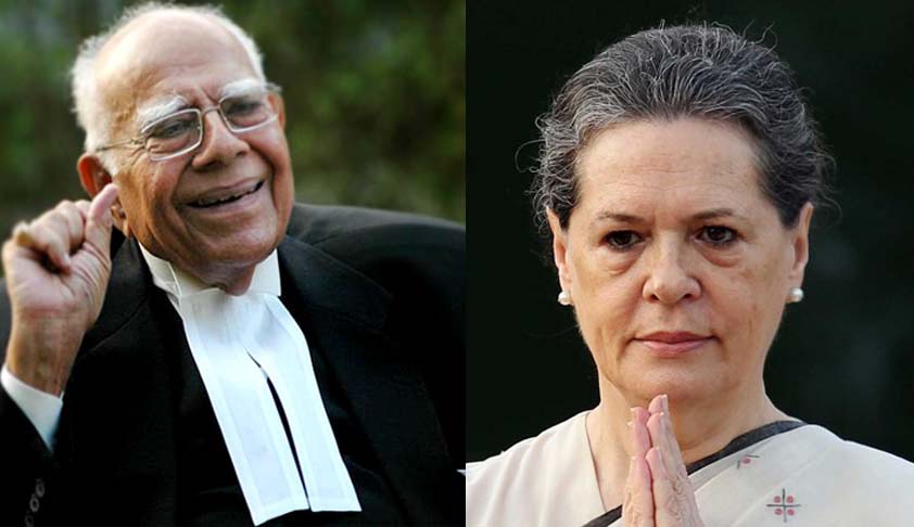 National Herald Case: Jethmalani revoked offer to defend Sonia after her party continued to disrupt Parliament [Read Letter]