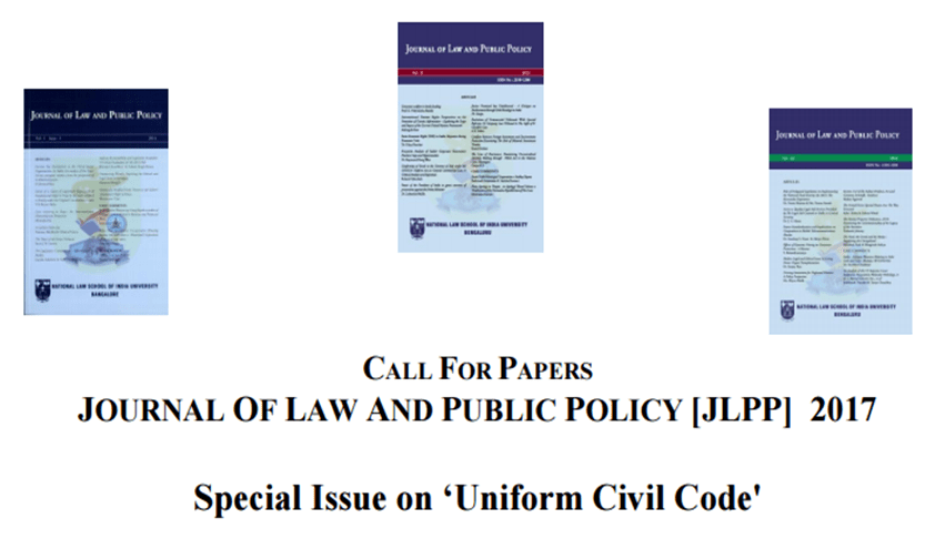 Call for Papers: Journal of Law and Public Policy 2017, Special issue on “Uniform Civil Code”
