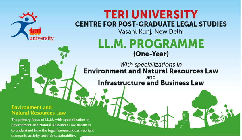 Admission open for TERI University’s One Year LLM Programme