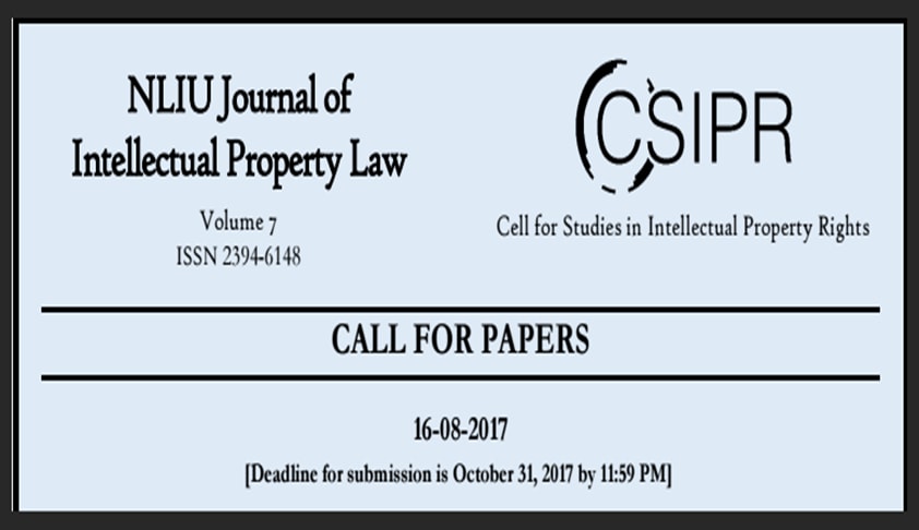 Call For Papers: NLIU Journal of Intellectual Property Law Call For Papers: NLIU Journal of Intellectual Property Law