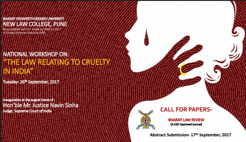 Call for Papers: Bharati Law Reviews Special Issue titled as The Laws relating to Cruelty in India