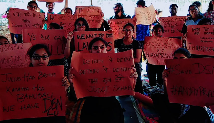 Over 80 DSNLU Students Continue Protests After Being Ousted From Hostel