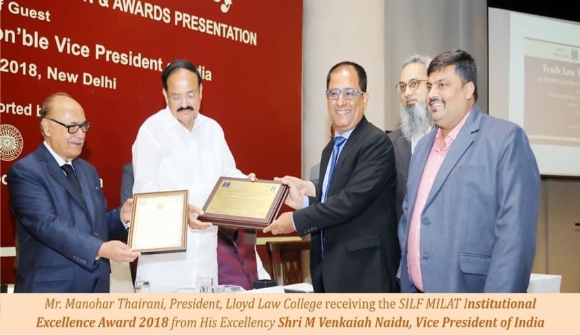 Lloyd Law College Bags Institutional Excellence Award 2018 Lloyd Law College Bags Institutional Excellence Award 2018