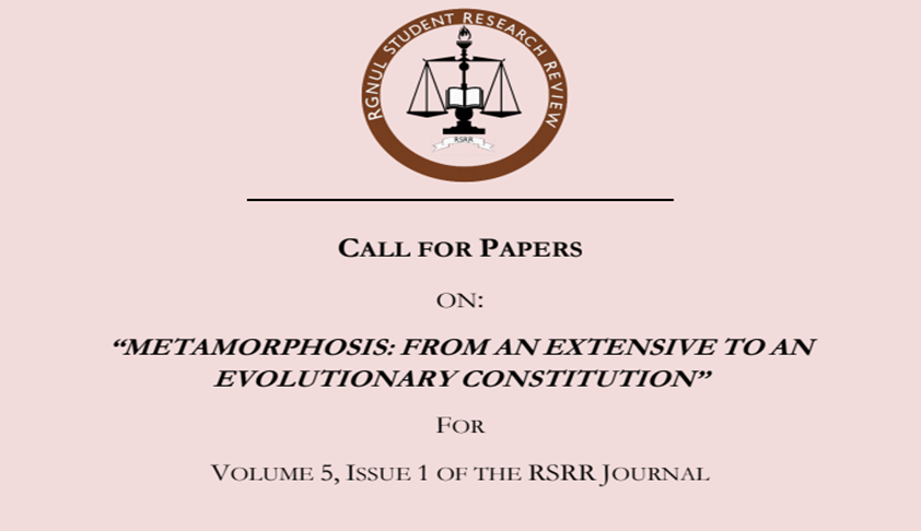 Call For Papers: RGNUL Student Research Review [Vol 5, Issue 1]