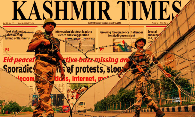 SC Adjourns Hearing Of Petitions Challenging Kashmir Lockdown Till September 16 [Read Order]