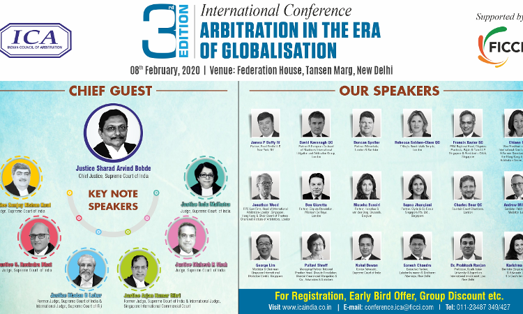 ICA Is Organizing 3rd International Conference On Arbitration In The Era Of Globalization [8th Feb; New Delhi]