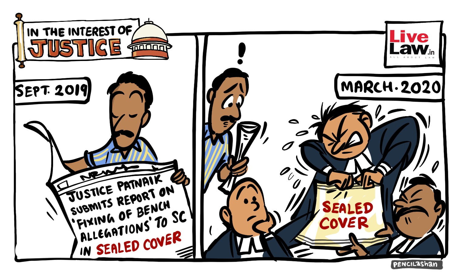 [CARTOON] Justice Patnaik panel submits report on fixing of benches to SC in sealed cover