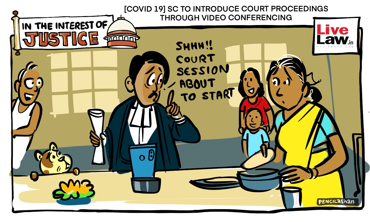 [CARTOON] COVID 19: SC To Introduce Court Proceedings Through Video Conferencing, E-Filing Will Be Available 24/7