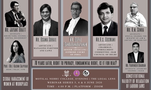 2nd Motilal Nehru College & Legal Lens Webinar: Sexual Harassment at Workplace [6th June]