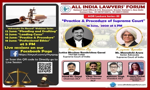 AILF AOR Lecture Series III: Supreme Court Practice & Procedure [16th June]