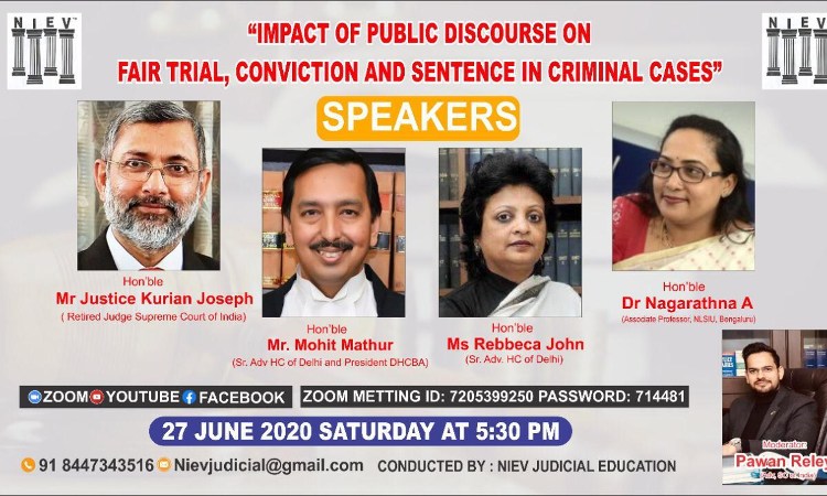 NIEV Judicial Education Webinar: Public Discourse & Fair Trial [27th June]