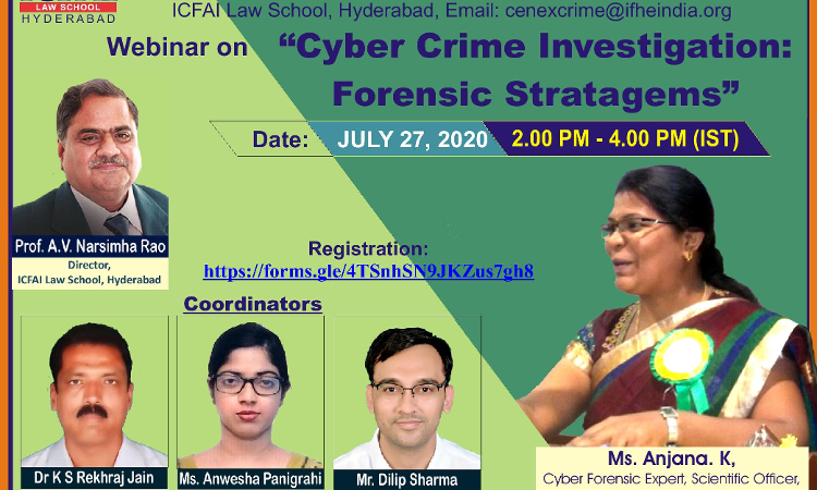 ICFAI Webinar: Cybercrime Investigation: Forensic Stratagems [27th July]