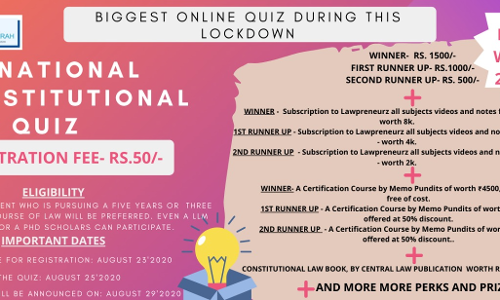 Kanoon Sangrah First Online Constitutional Law Quiz Competition [25th Aug]