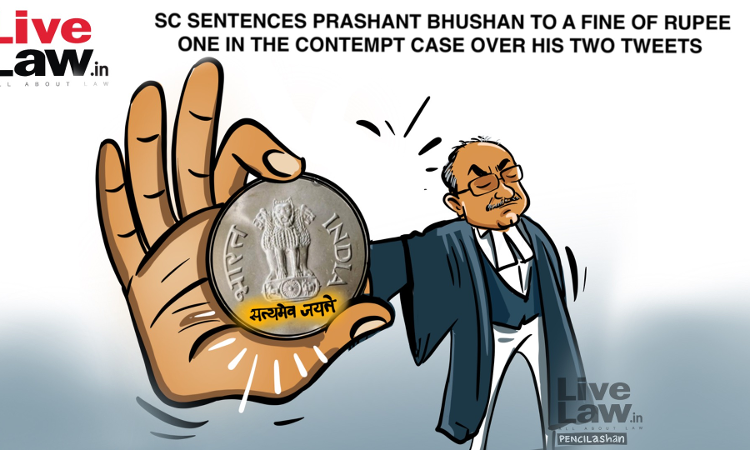 [CARTOON] SC Sentences Prashant Bhushan To A Fine Of Rupee One In The Contempt Case Over His Two Tweets
