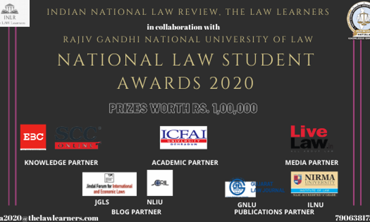 Indian National Law Review And RGNULs National Law Student Awards 2020