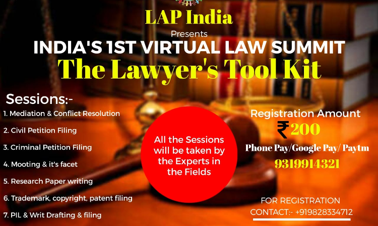 LAP Indias Virtual Law Summit: THE LAWYERS TOOLKIT [16th -18th Oct]