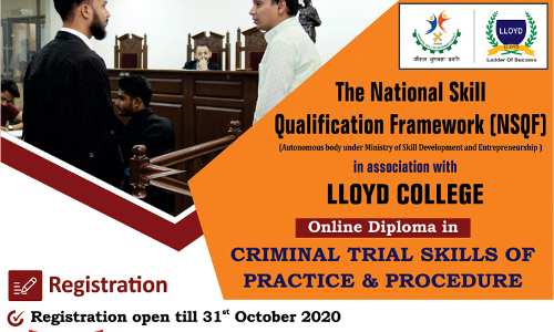 Llyod Law Colleges Online Diploma Course In Criminal Trial Skills Of Practice & Procedure (CTSPP)