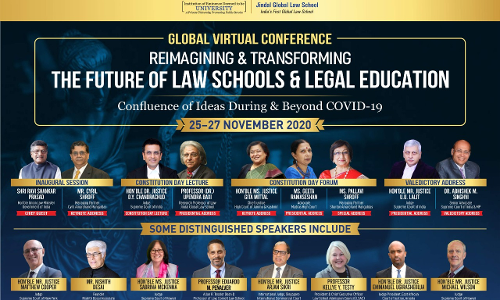 JGLS To Organize Global Virtual Conference On Transforming Future Of Law Schools & Legal Education Through 170 Leaders From 35+ Countries JGLS To Organize Global Virtual Conference On Transforming Future Of Law Schools & Legal Education Through 170 Leaders From 35+ Countries
