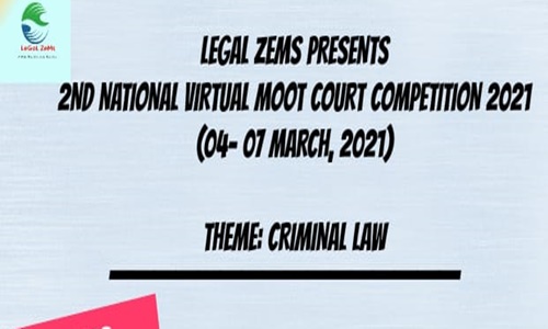 2nd National Virtual Moot Court Competition 2021 By Legal Zems
