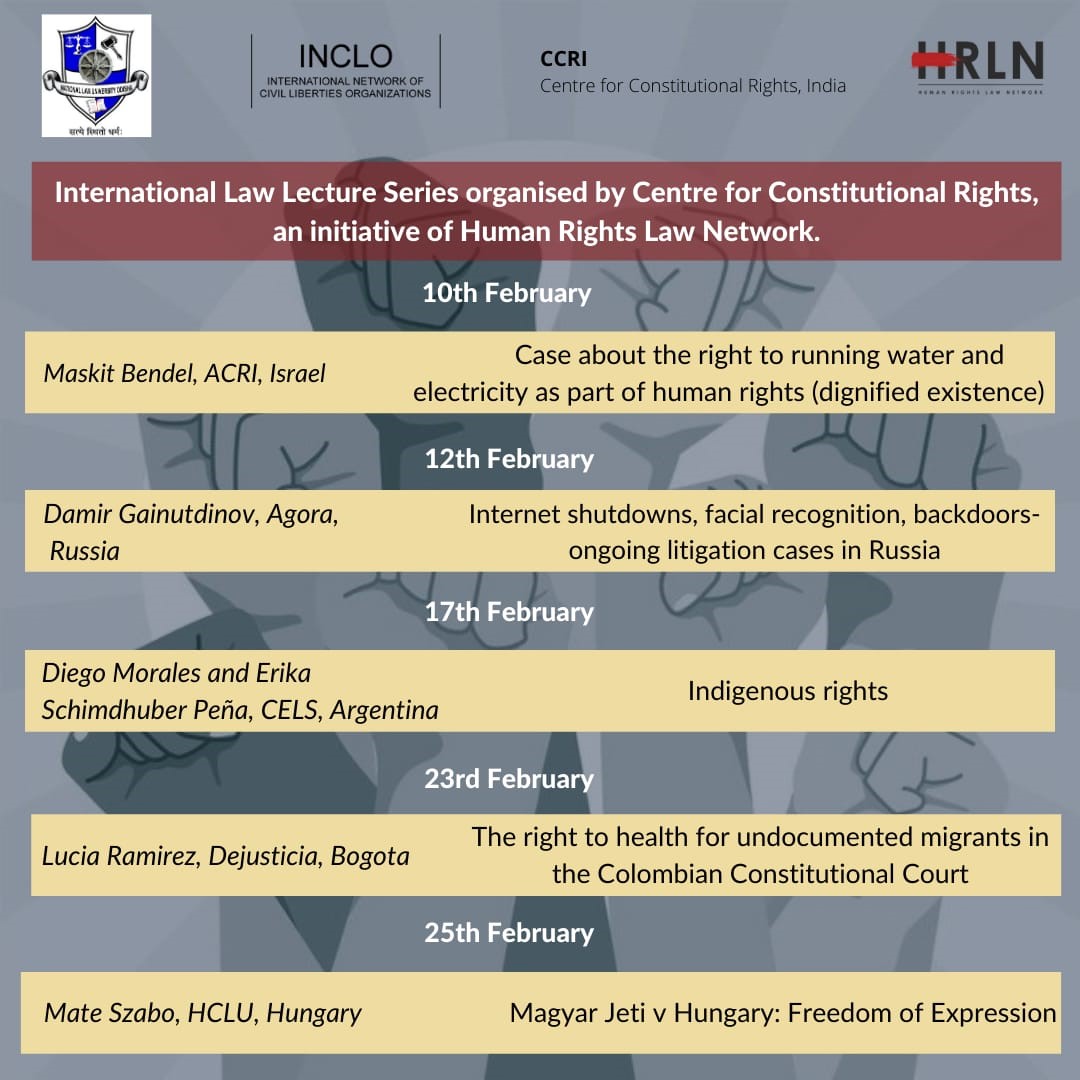 CCRI, HRLNs: International Law Lecture Series CCRI, HRLNs: International Law Lecture Series