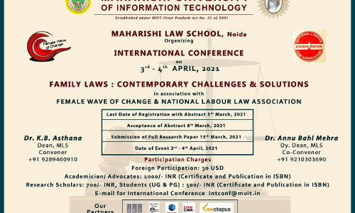 International Conference On Family Laws: Contemporary Challenges And Solutions [Registrations Open]