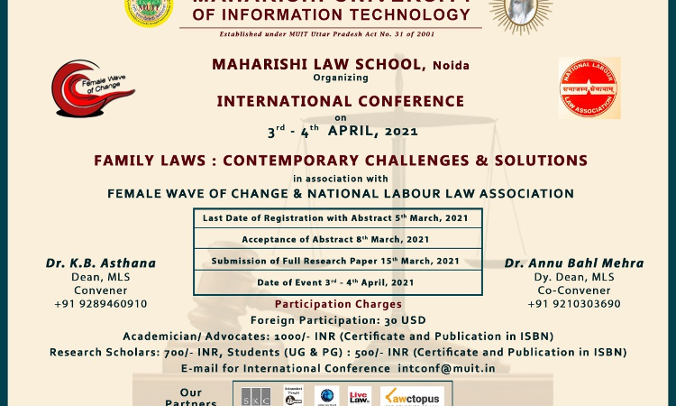 International Conference On Family Laws: Contemporary Challenges And Solutions [Registrations Open]