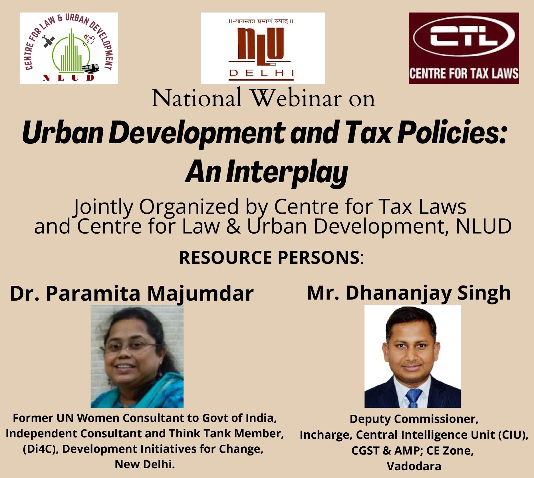 One Day National Webinar On Urban Development And Tax Policies: An Interplay [12th March 2021]