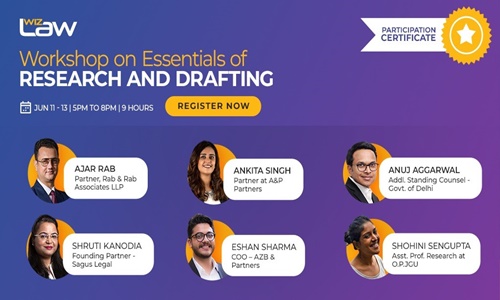 WizLaw: Workshop On Essentials Of Research & Drafting [Registrations Open]
