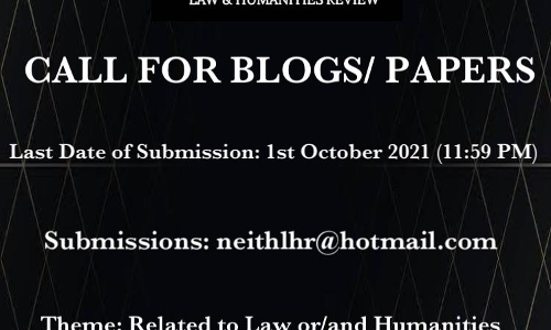 Call For Papers: Neith Law And Humanities Review (NLHR)-Volume 1, Issue 1 [Submit by 1st October, 2021]
