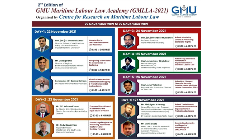 GMU Maritime Labour Law Academy (GMLLA-2021) [22 November- 27 November 2021]
