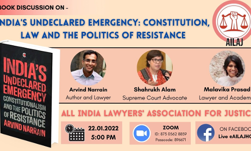 Discussion On  Book Indias Undeclared Emergency: Constitution, Law and the Politics of Resistance