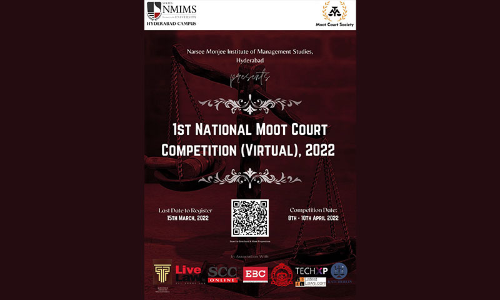 NMIMS School of Law: 1st National Moot Court Competition (Virtual) 2022 [Register by 23rd March 2022]
