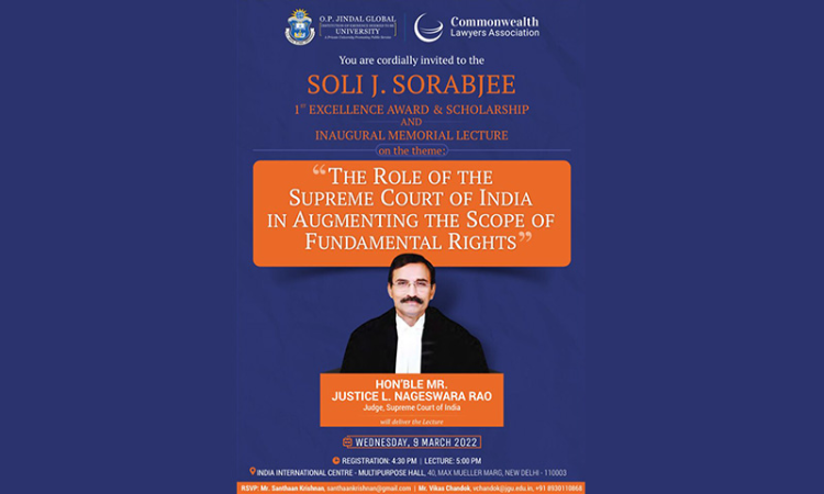Soli J. Sorabjee 1st Excellence Award & Scholarship And Inaugural Memorial Lecture [9 March 2022]