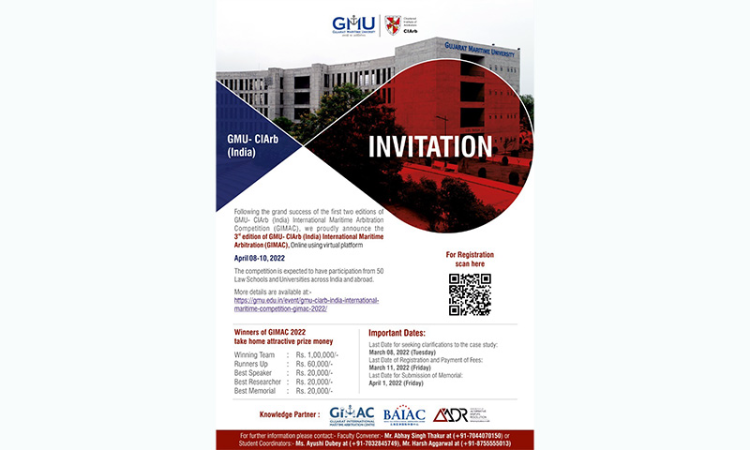 GMU-CIArb (India) International Maritime Arbitration Competition (GIMAC) (Online) [April 8-10, 2022]