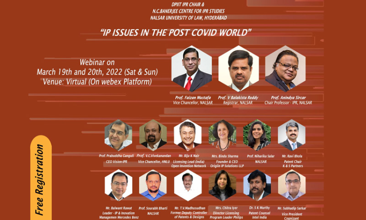 NALSAR: National Conference On  IP Issues In The Post COVID World[March 19-20, 2022]