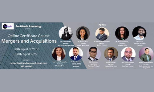 Fortitude Learning: Online Certificate Course on Mergers and Acquisitions [April 28th – April 30th, 2022]