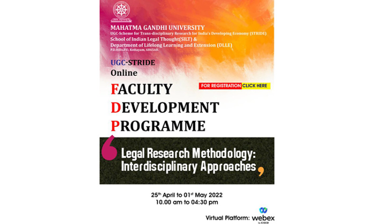 Online Faculty Development Program: Legal Research Methodology- Interdisciplinary Approaches [25th April To May 1, 2022]