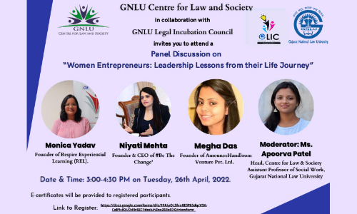 GCLS: Panel Discussion On Women Entrepreneurship: Leadership Lessons from their Life Journey [26th of April, 2022]
