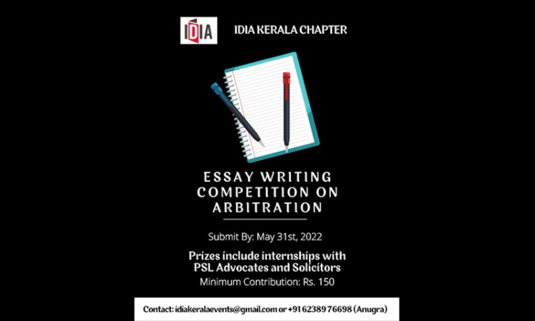 Essay Writing Competition On Arbitration By IDIA, Kerala Chapter: [Submit By 10Th June]