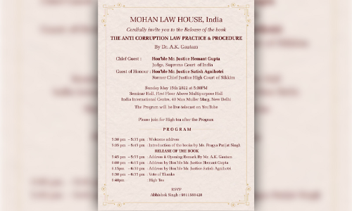 Book Launch: Anti Corruption Law Practice & Procedure By Dr. A.K. Gautam [May 15, 2022]
