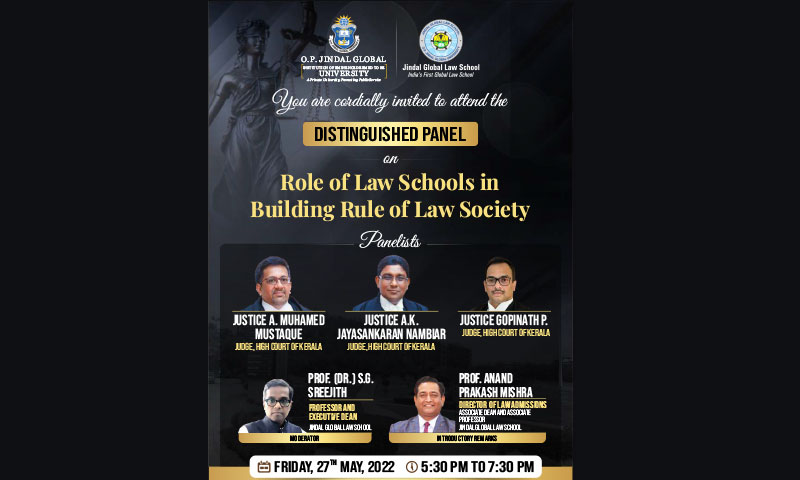 JGLS: Panel Discussion On Role of Law Schools In Building Rule of Law Society [May 27th]