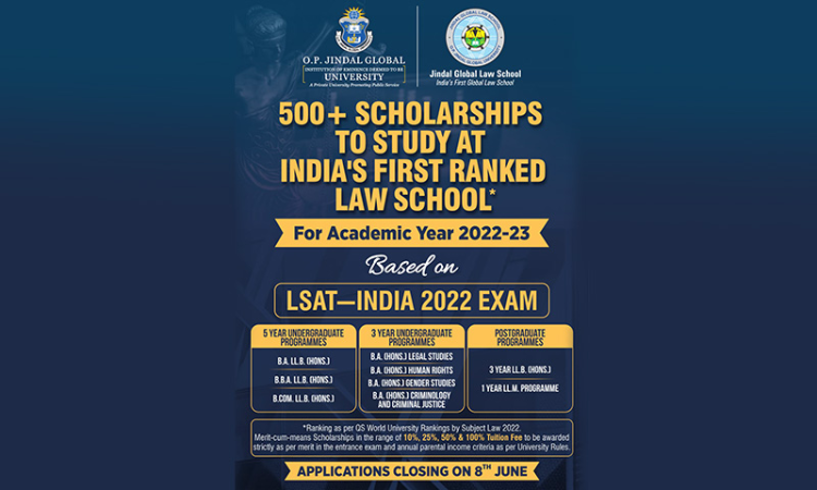 Over 500 Scholarships To Study At Jindal Global Law School (JGLS) During Academic Year 2022-23