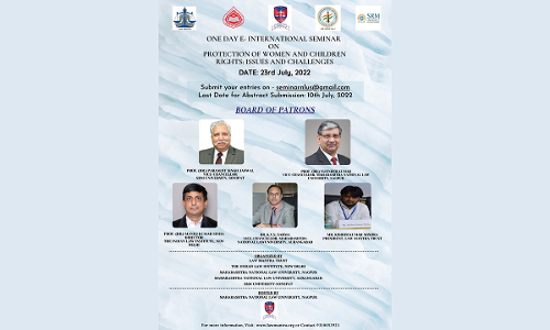 One Day E- International Seminar On Protection Of Women And Children Rights: Issues And Challenges [23rd July 2022]