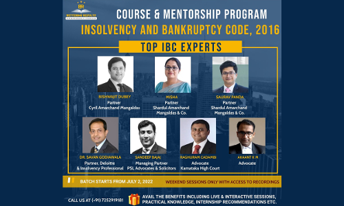 Bettering Results : Partners From Top Law Firms Teach The Insolvency & Bankruptcy Code, 2016: Register Now! Bettering Results : Partners From Top Law Firms Teach The Insolvency & Bankruptcy Code, 2016: Register Now!
