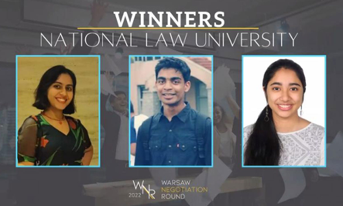 NLU Delhi Wins World Finals Of The 13th Edition Of The Prestigious Warsaw Negotiation Round For 2022