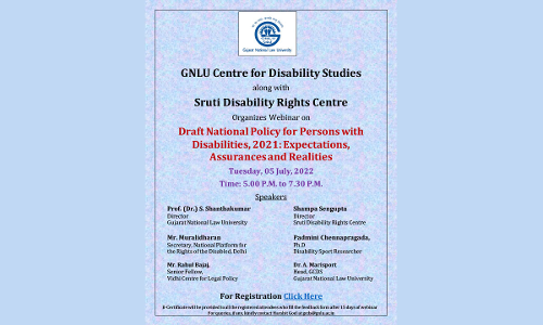 Webinar – Draft National Policy For Persons With Disabilities, 2021: Expectations, Assurances And Realities [05 July, 2022]